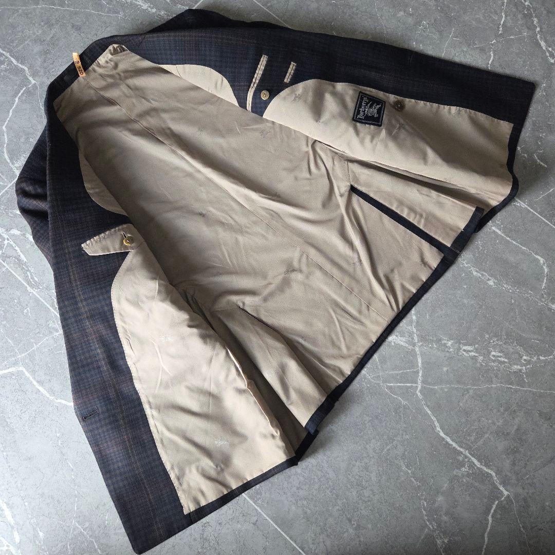 90s 日本製 Burberrys 金ボタン ホースロゴ ダブルブレスト 紺ブレ