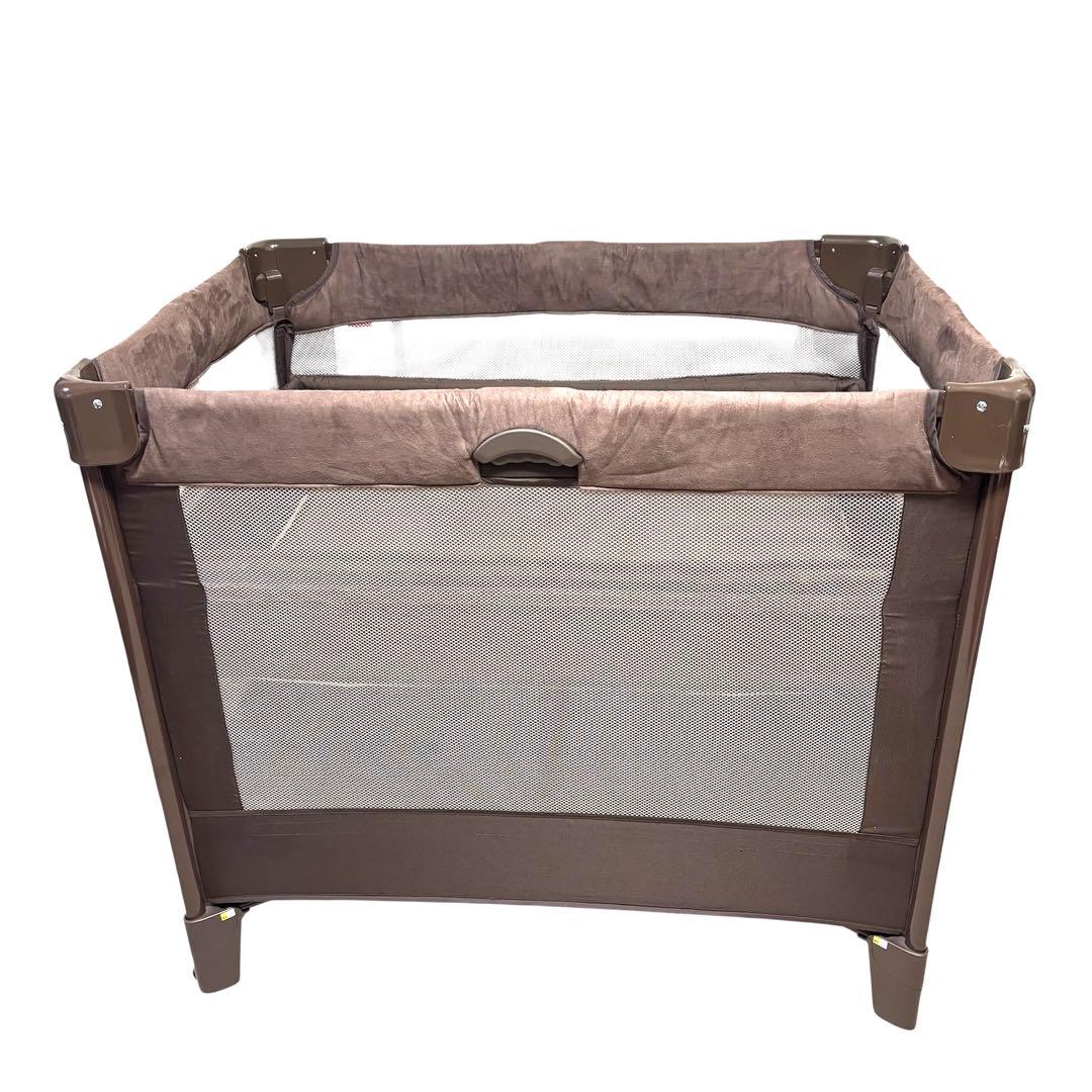 極美品 アップリカ Aprica ココネル エアー プラス ベビーベッド 茶