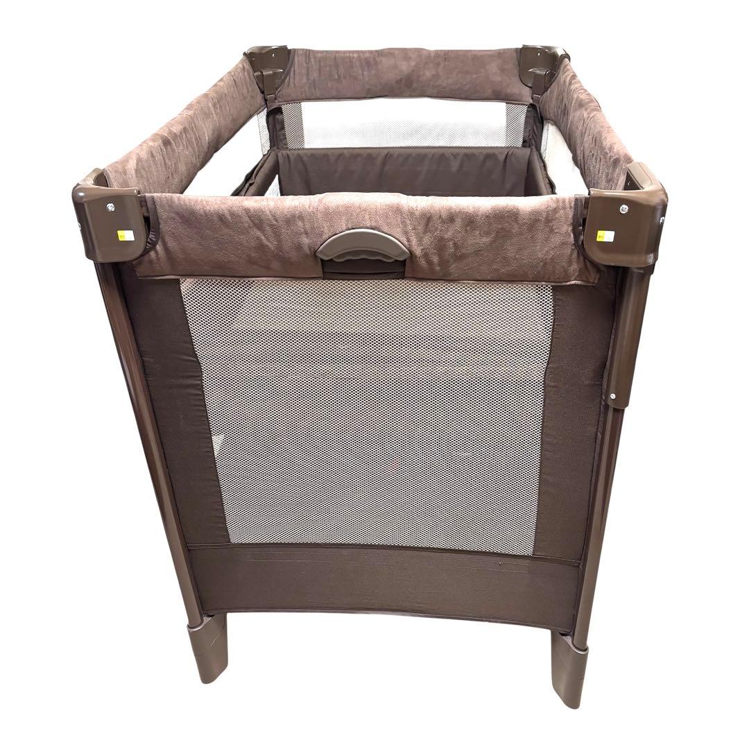 極美品 アップリカ Aprica ココネル エアー プラス ベビーベッド 茶