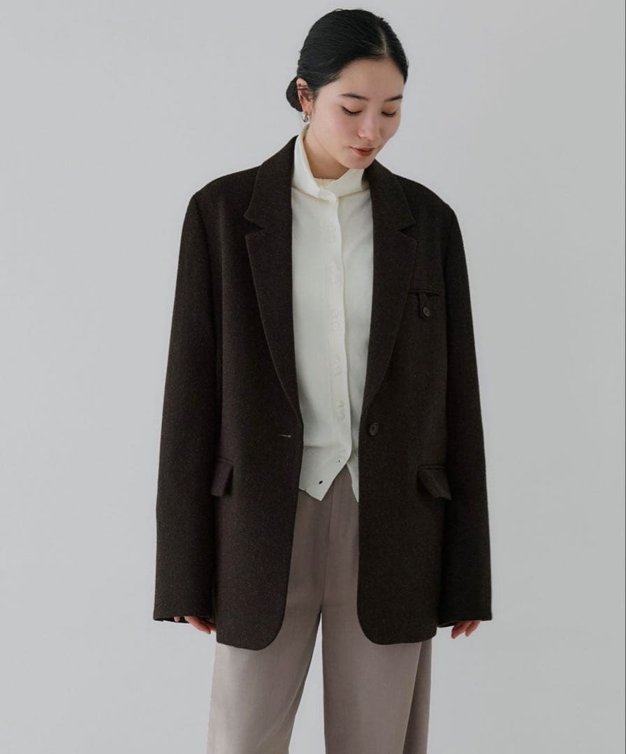 クルーレ crewre ソフトツイードオーバージャケット