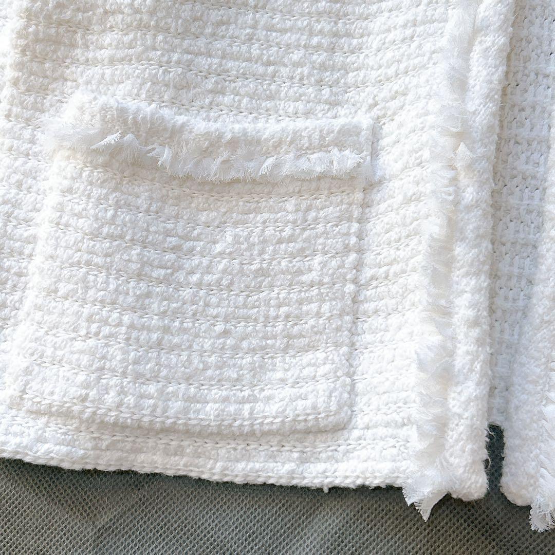 美品✨ フォクシー ツイード ジャケット ロゴチャーム 希少サイズ 42