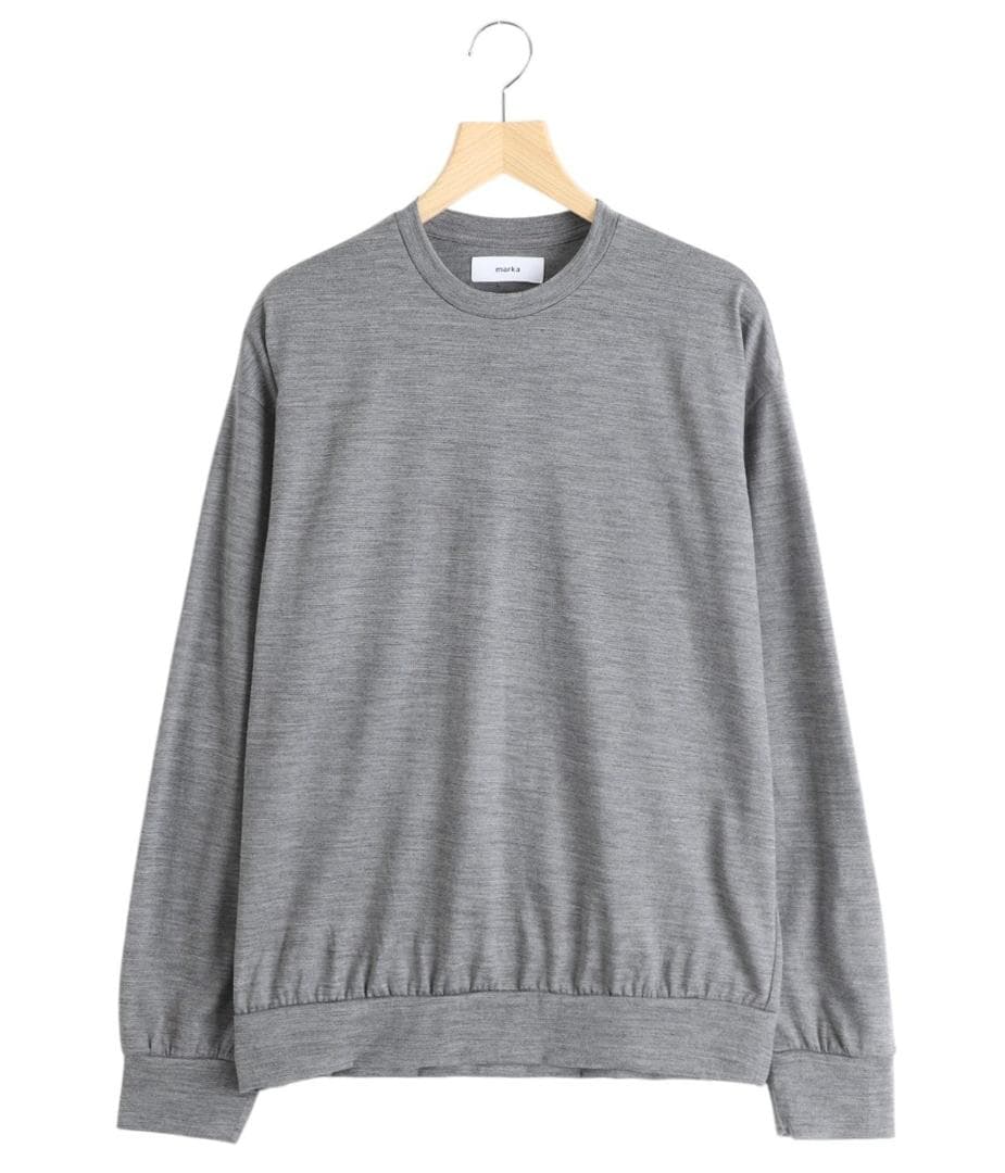 トップス marka WOOL SINGLE JERSEY WASHABLE CREW