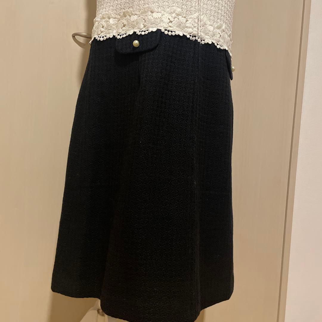 新品タグ付きスーパービューティー☆配色切替ウエストレース使いジャンパースカート