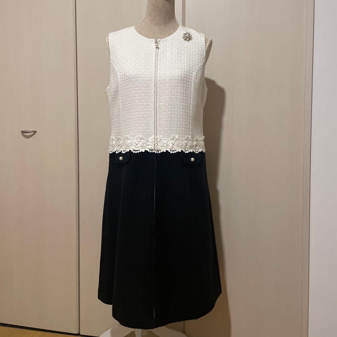 新品タグ付きスーパービューティー☆配色切替ウエストレース使いジャンパースカート