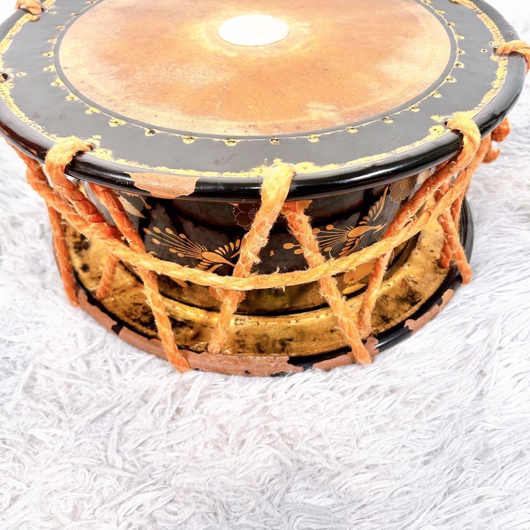 【希少】太鼓　締太鼓　和楽器　バチ　和太鼓　伝統芸能　3点セット