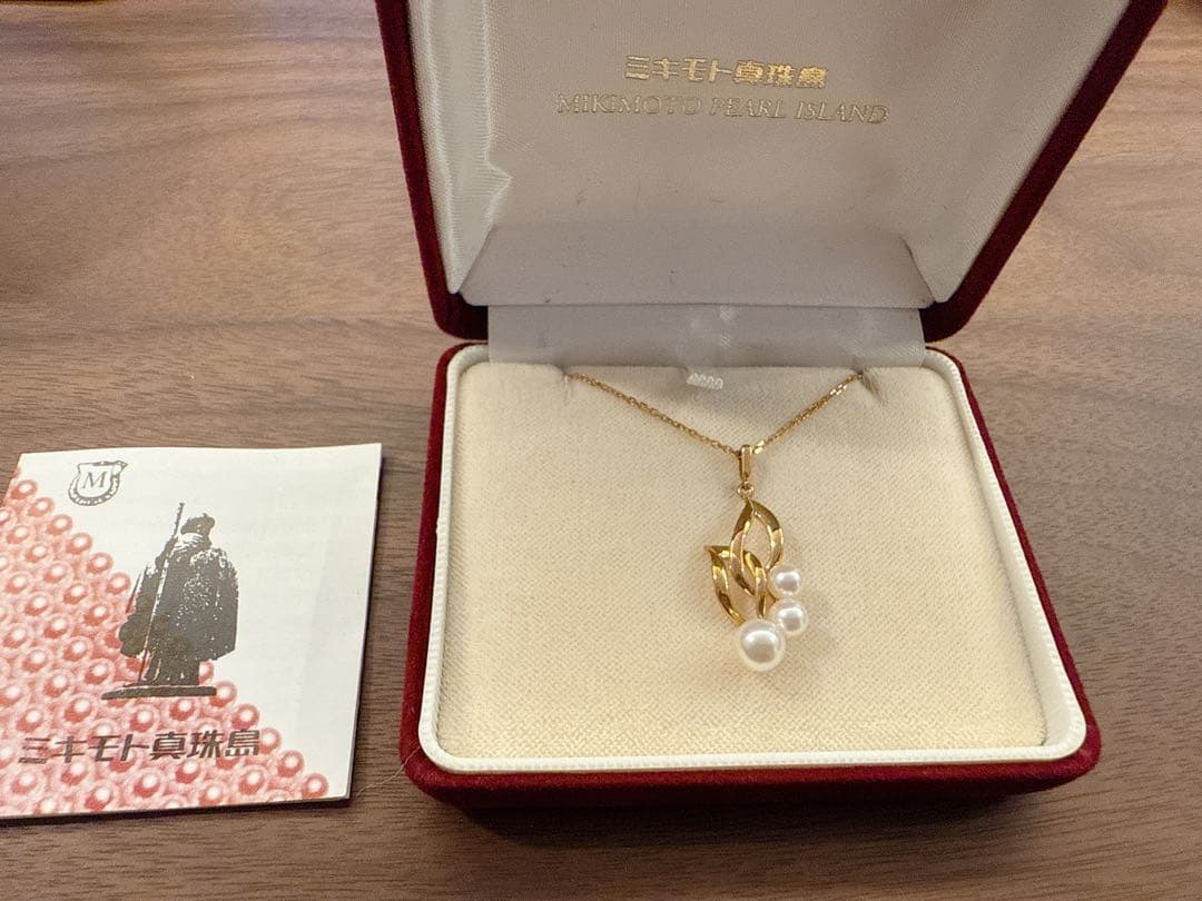 ミキモト K18YG アコヤ真珠 ペンダントネックレス 径約4.3-5.9mm