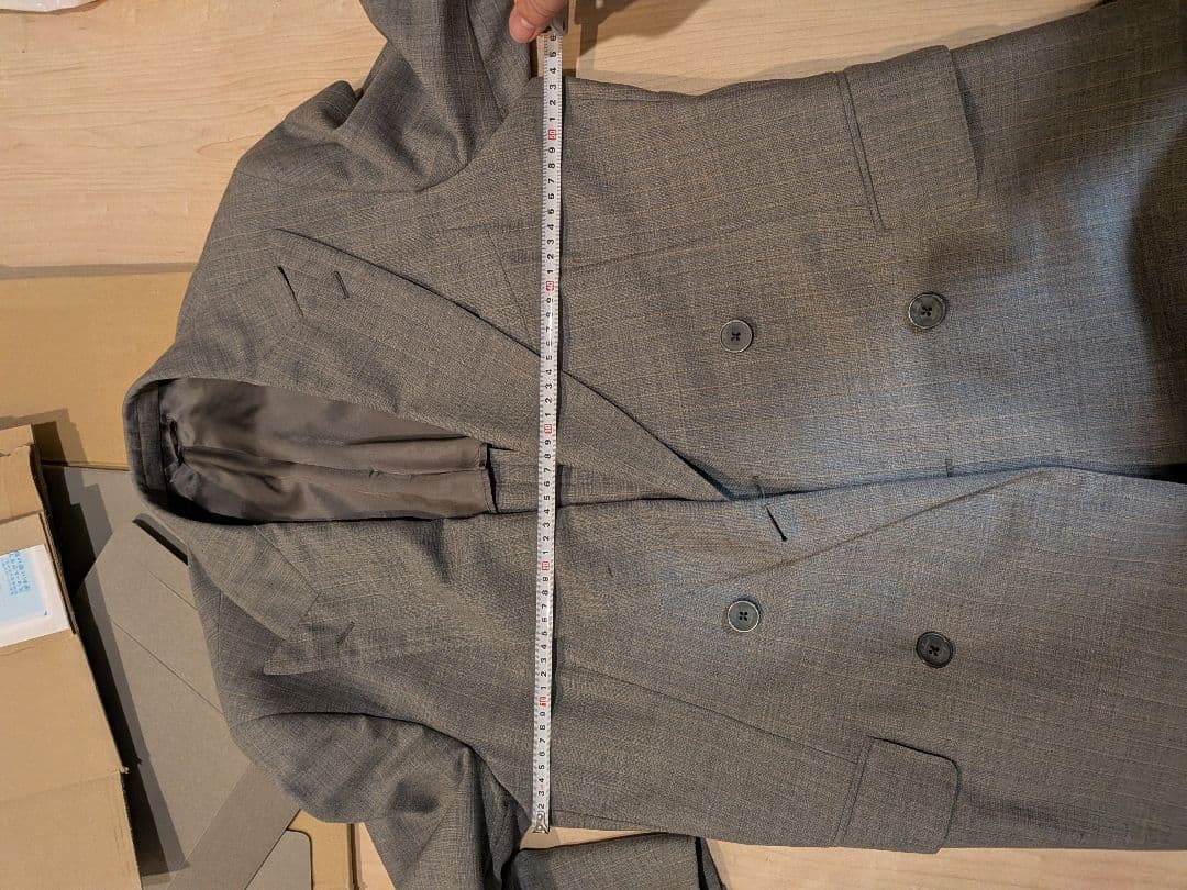 Belvest　グレー ダブルブレスト スーツ