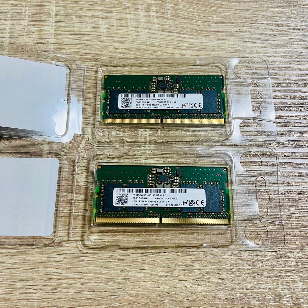 DDR5 8GBメモリ 2枚セット (16GB) SODIMM