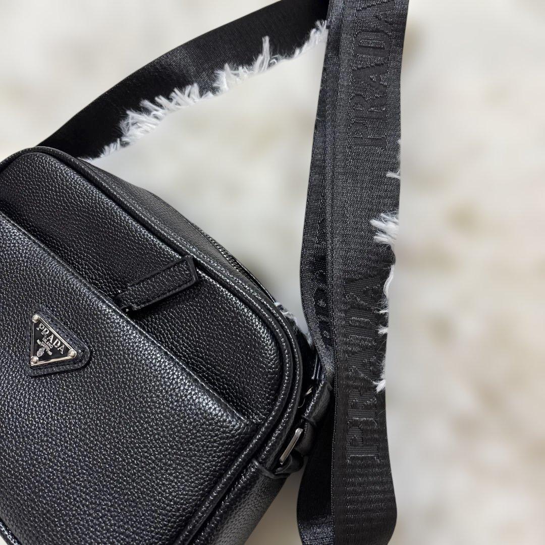 ブラックレザー ショルダーバッグノベルティ