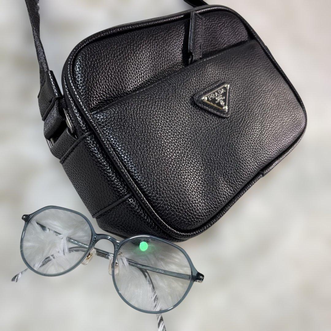 ブラックレザー ショルダーバッグノベルティ