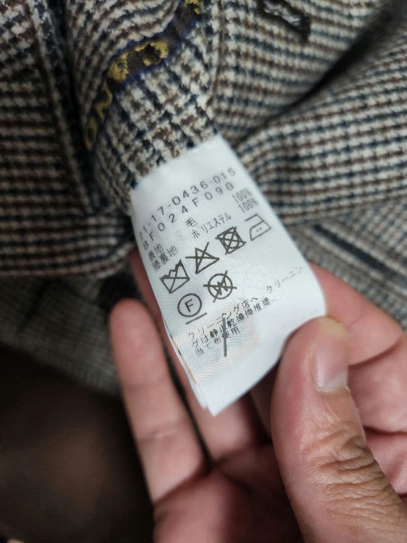 HANDMADE CANONICO ウール ガンクラブチェック スーツ