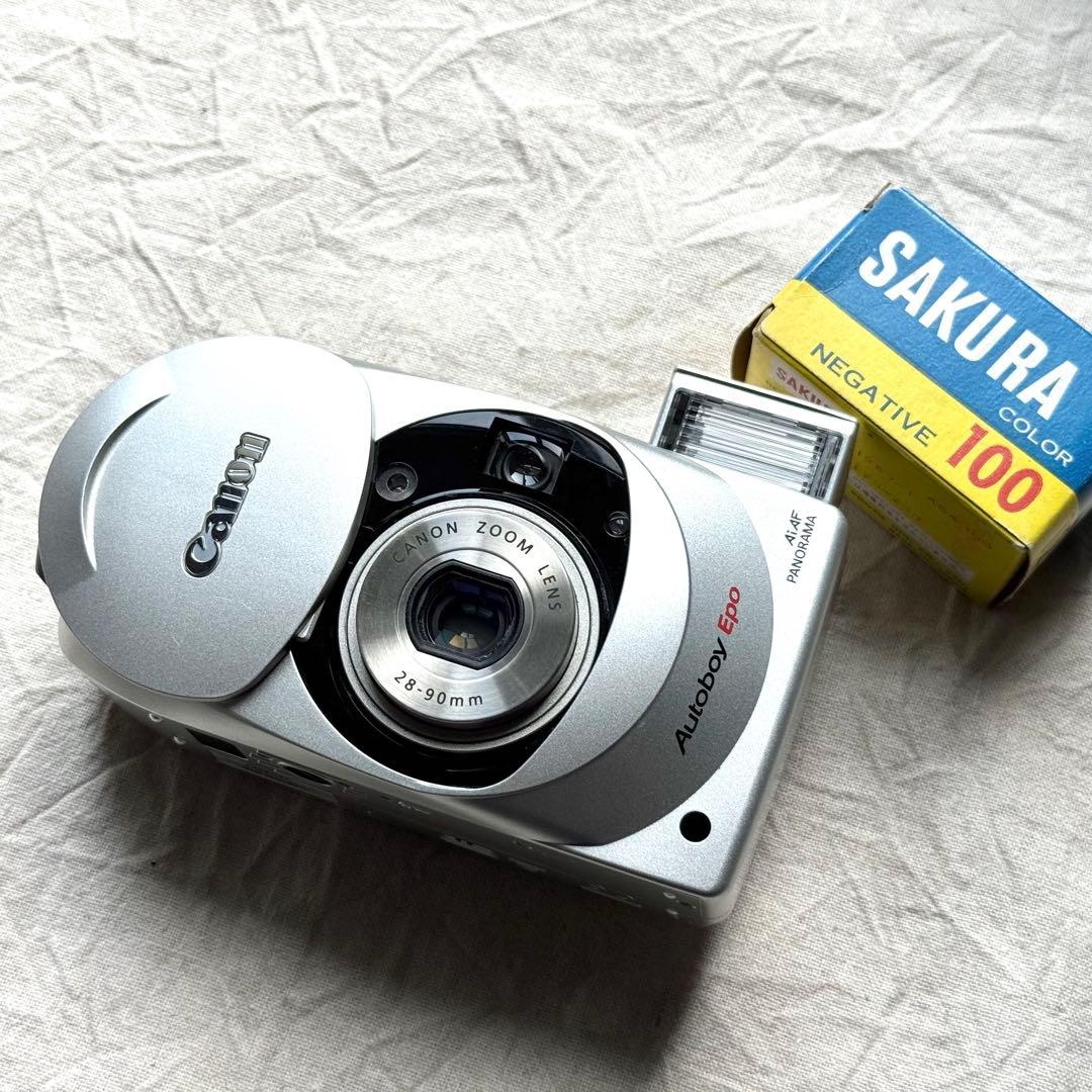 ⌘完動品！ 電池付き、作例あり！ Canon Autoboy EPO⌘