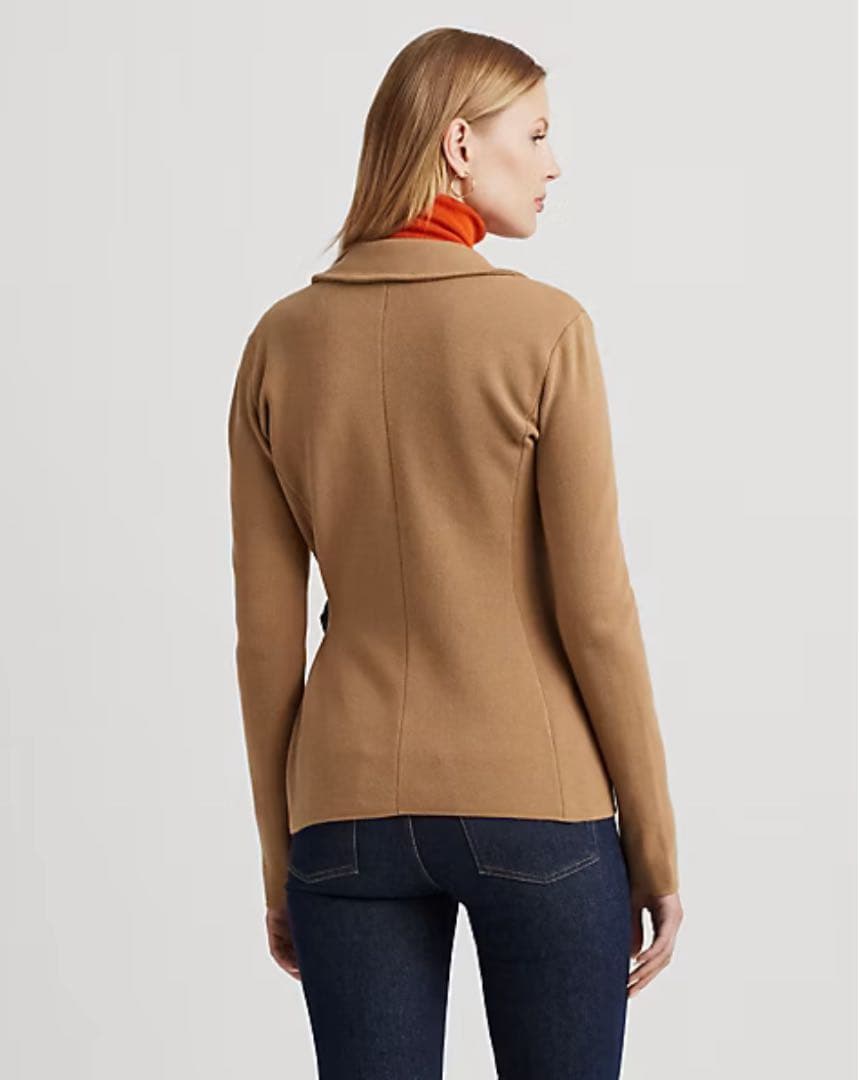 ローレンラルフローレン　レザートリムコットンブレンドブレザー　近年モデル　XS