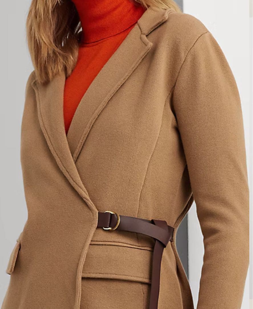 ローレンラルフローレン　レザートリムコットンブレンドブレザー　近年モデル　XS