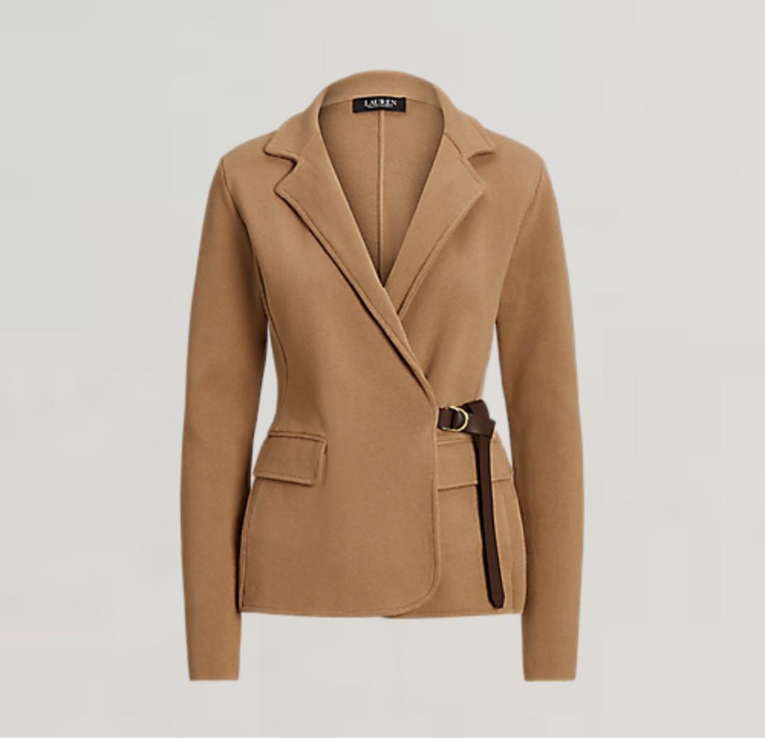 ローレンラルフローレン　レザートリムコットンブレンドブレザー　近年モデル　XS