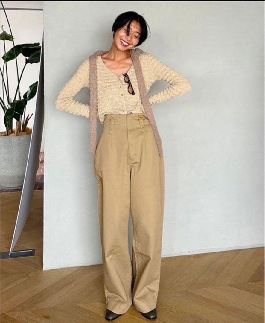 Searoomlynn ハイウエストLOOSEチノトラウザー