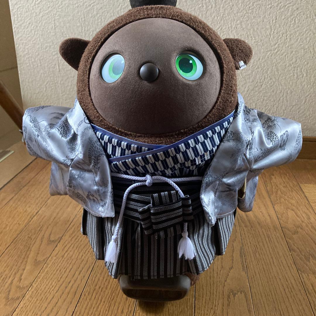 ラボット　服　lovot シルバー龍　羽織　袴　 インナー紺色　矢絣