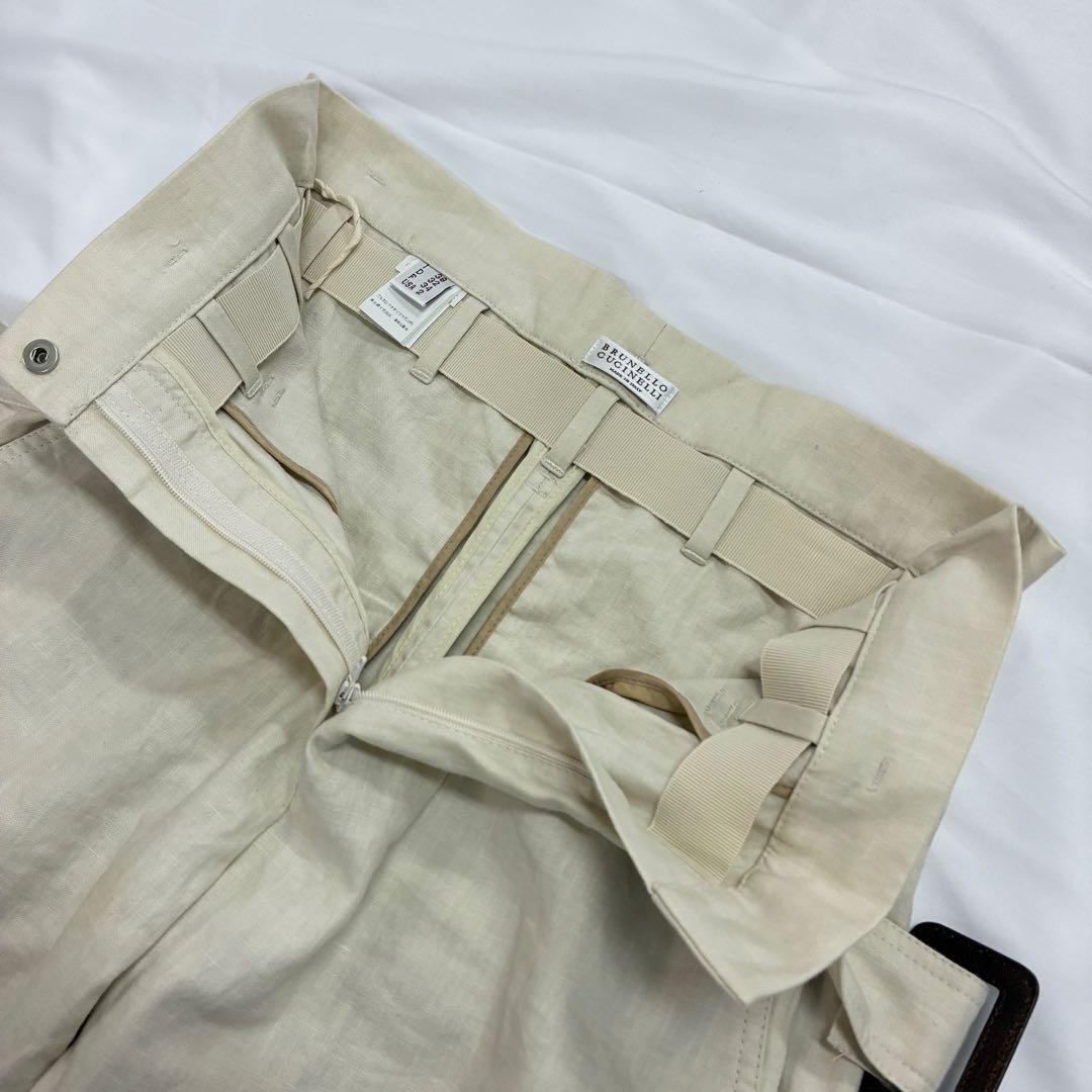 【現行】ブルネロクチネリ カーゴパンツ ワークパンツ リネン混 スラックス 38