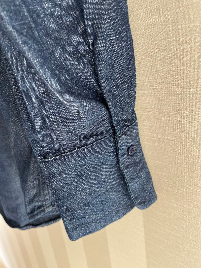 SLOBE IENA フェザーデニムビッグボウタイシャツ