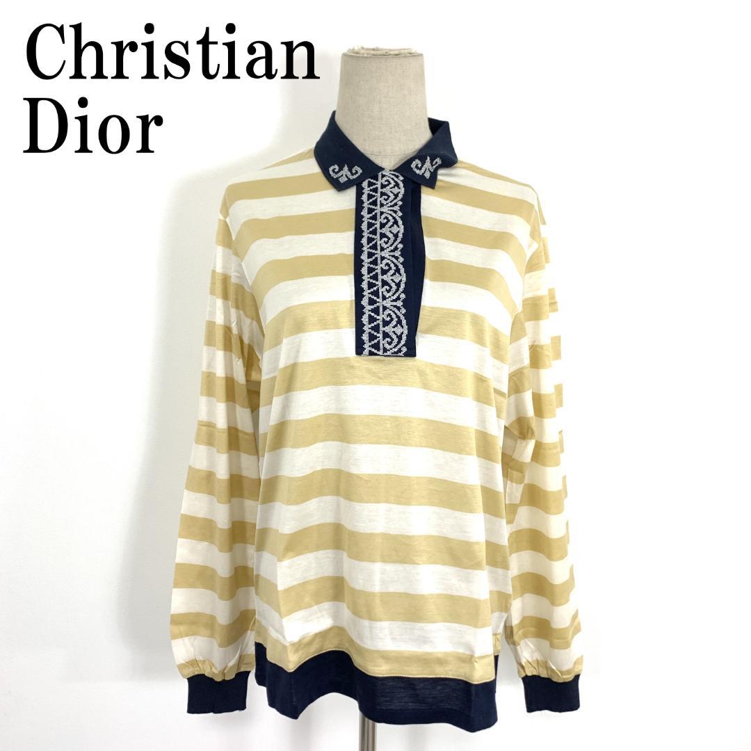 LA9451 クリスチャンディオール 長袖カットソー ベージュ 白 コットン L