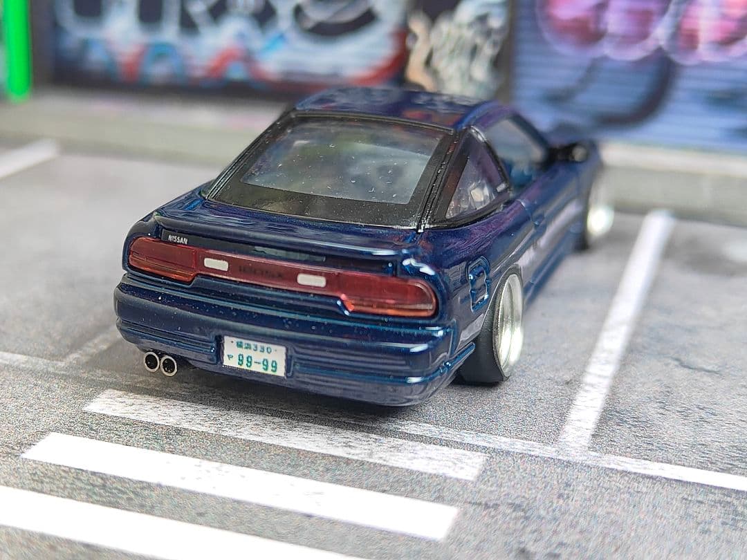 トミカ改造 日産 180sx ワンエイティー プレミアム☆深リムホットウィールa