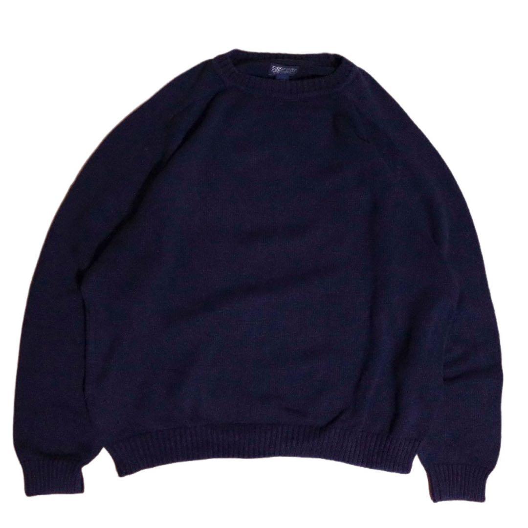 90s LAND'SEND ドリフターセーター　USA製 ネイビー