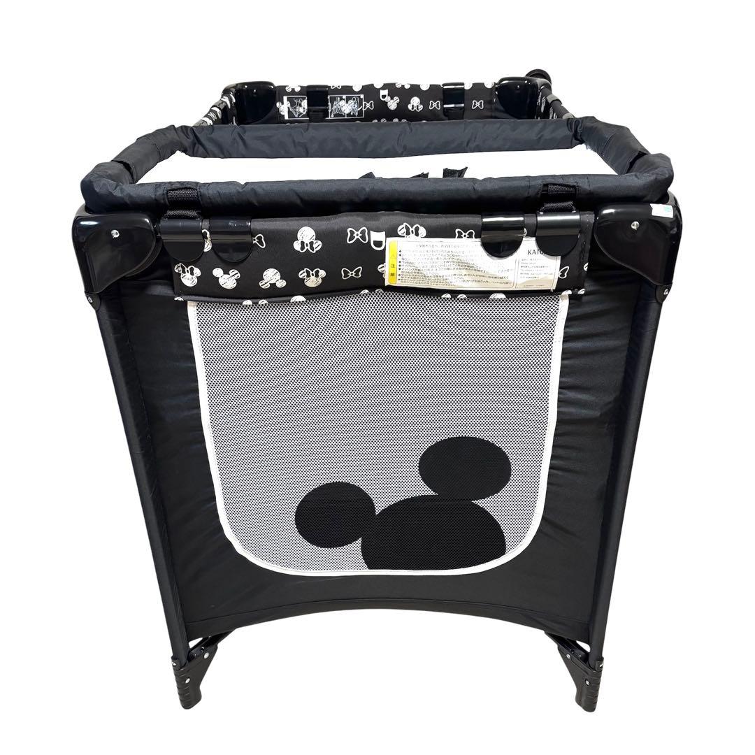 美品 カトージ KATOJI ポータブル ベビーベッド ミッキー ベビーサークル