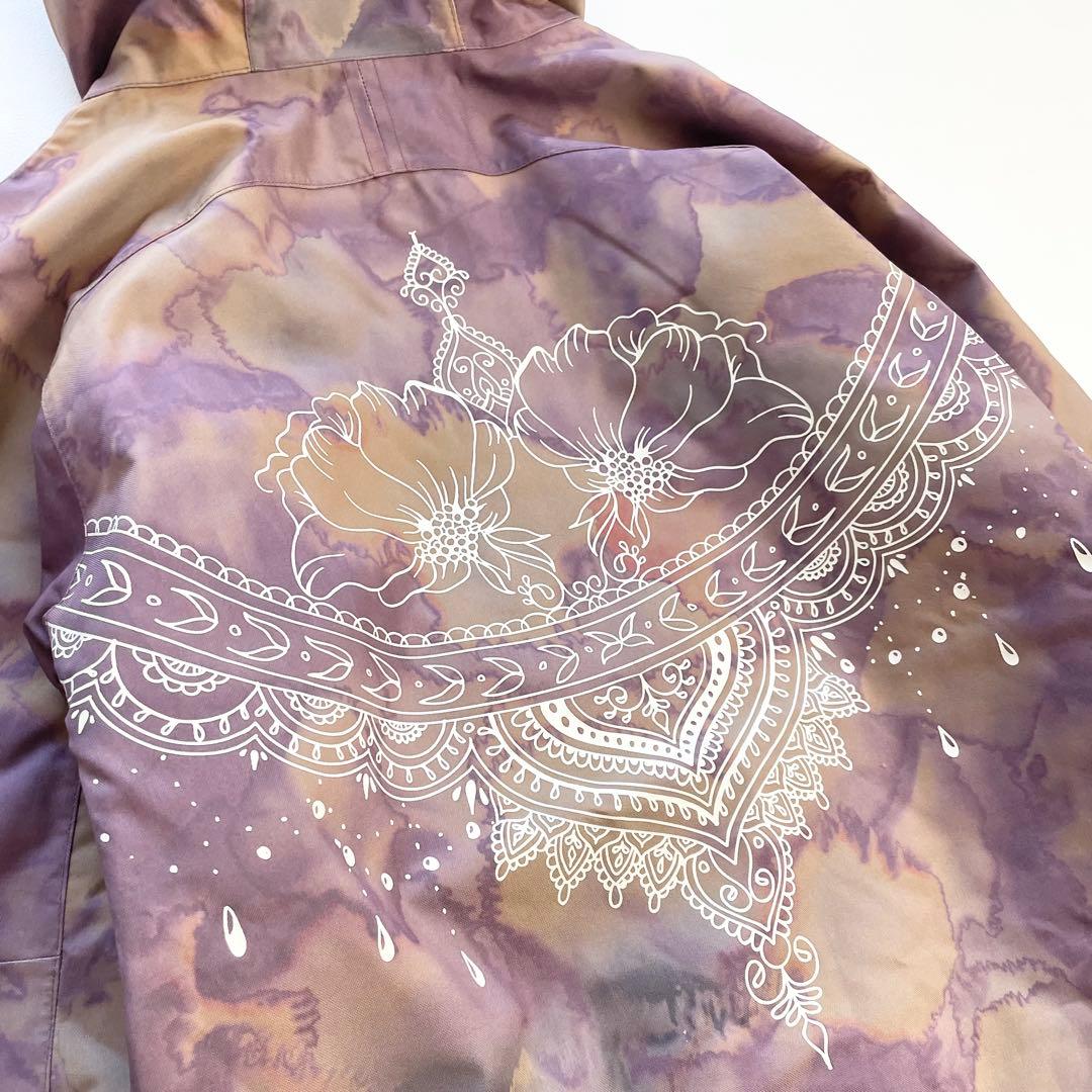 4434【美品】バートン スノボウェア ジャケット 中綿入り レース柄プリント