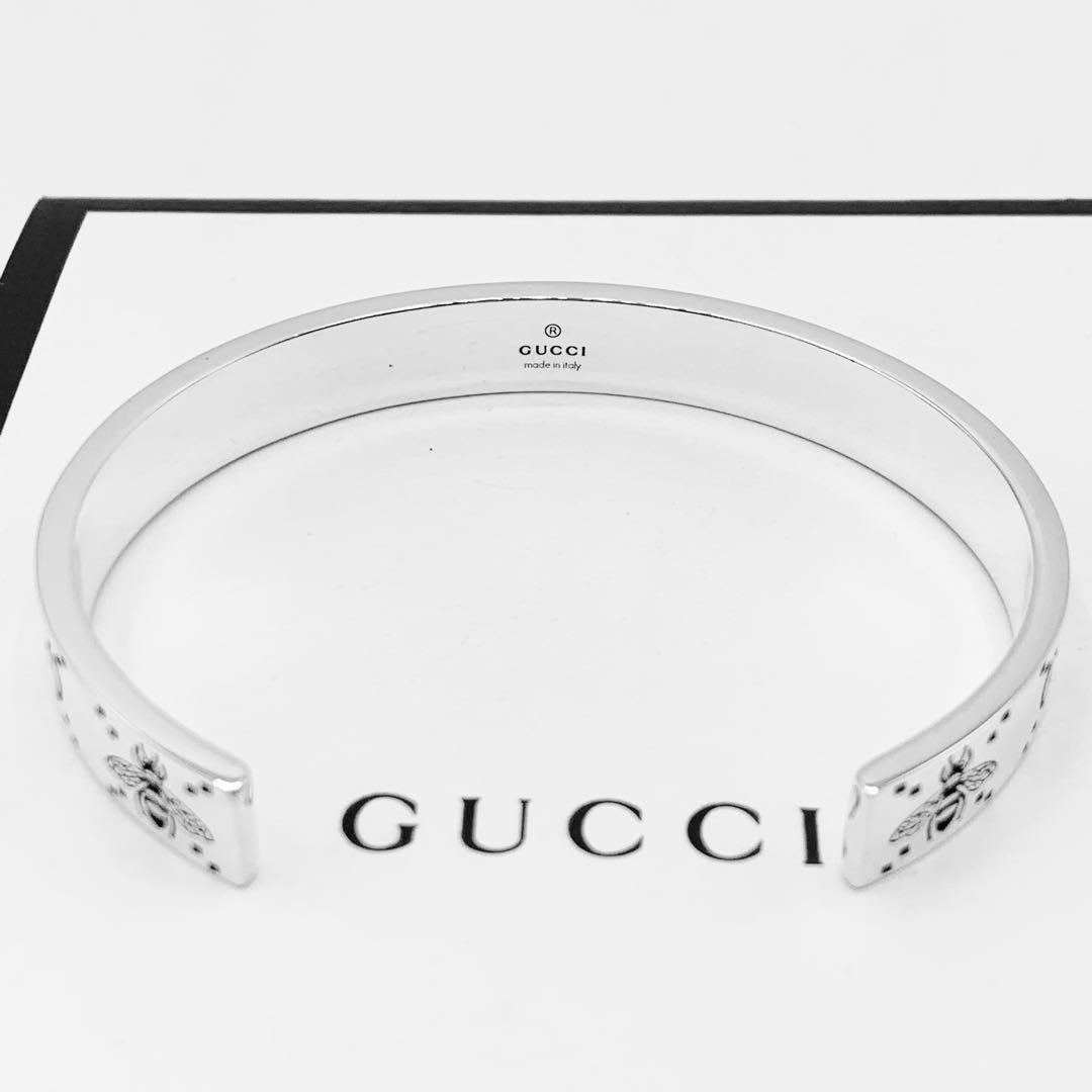 【未使用に近い/レア】GUCCI バングル　ビー　蜂　GG インターロッキング