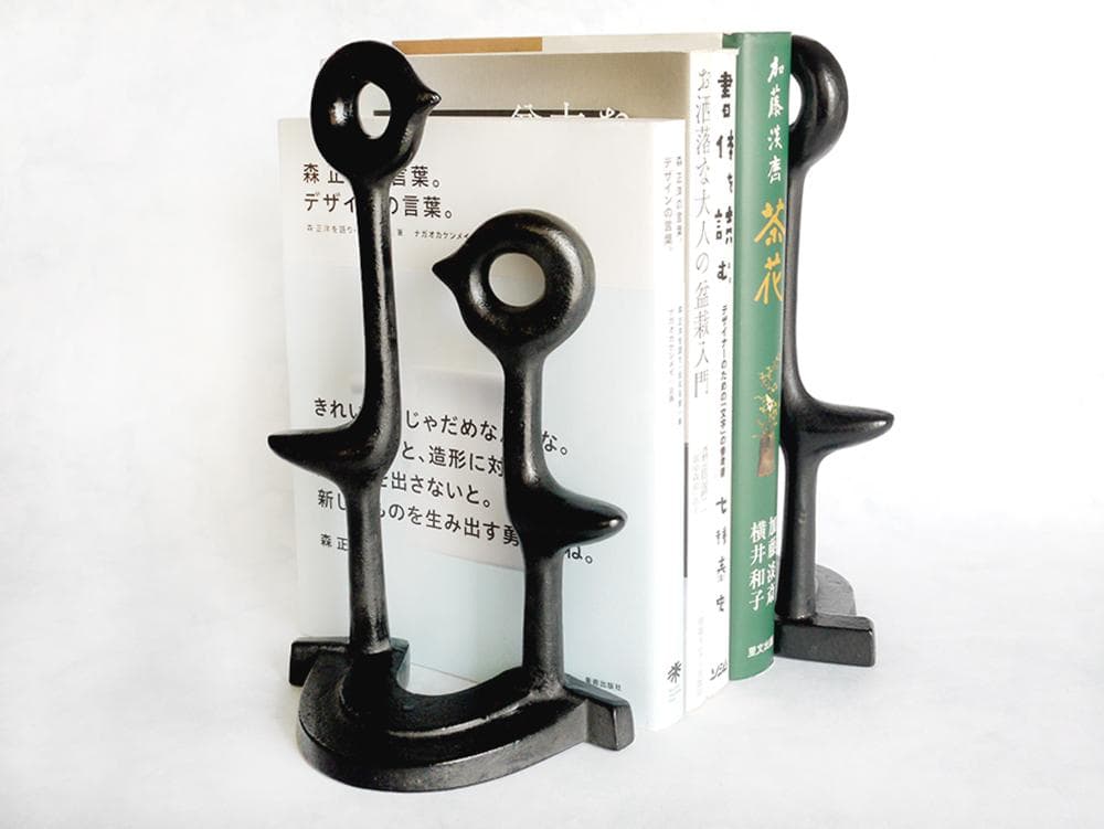 南部鉄器 ブックエンド バード　2体セット　馬場忠寛