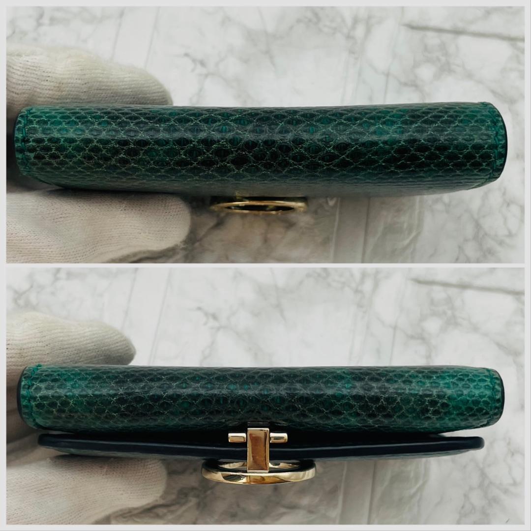 希少✨極美品/RFID搭載 BVLGARI カードケース　パイソン サークルロゴ