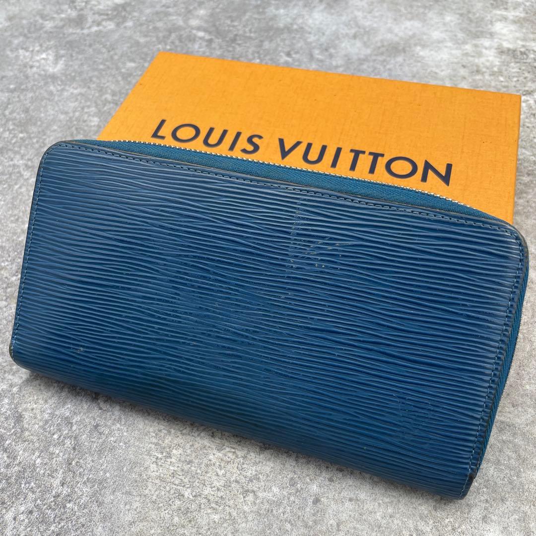 【良品】ルイヴィトン　長財布　エピ　青　ブルー　レザー　ジッピーウォレット