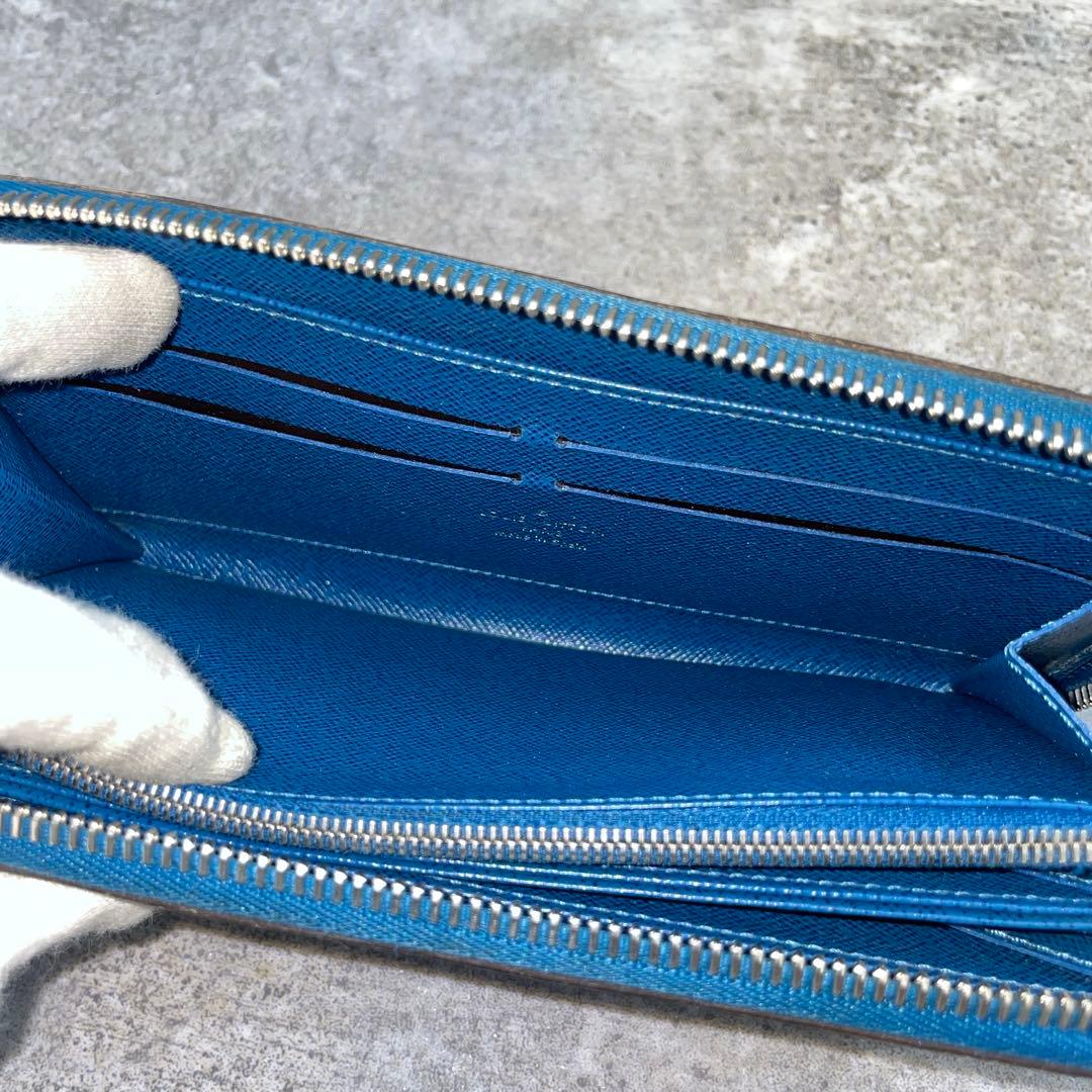 【良品】ルイヴィトン　長財布　エピ　青　ブルー　レザー　ジッピーウォレット