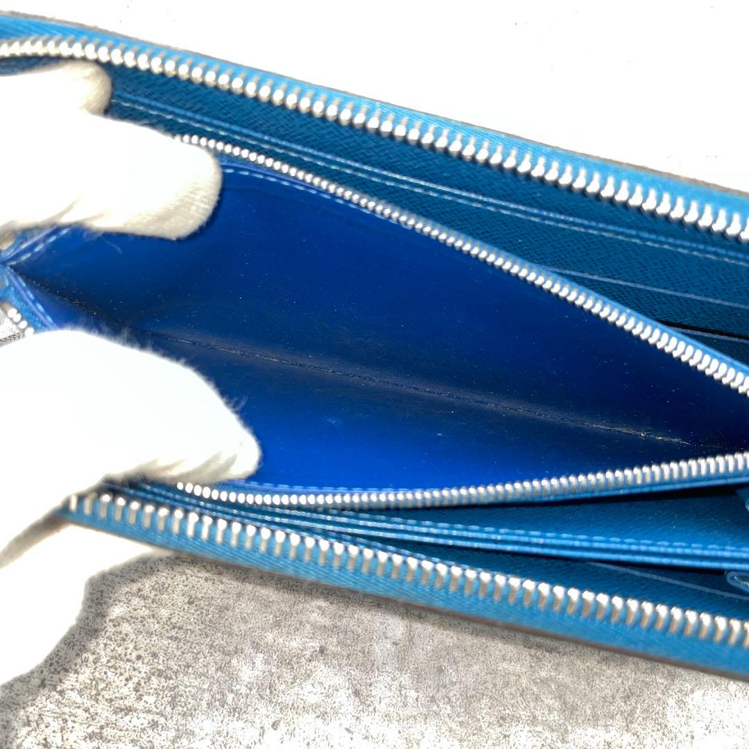 【良品】ルイヴィトン　長財布　エピ　青　ブルー　レザー　ジッピーウォレット