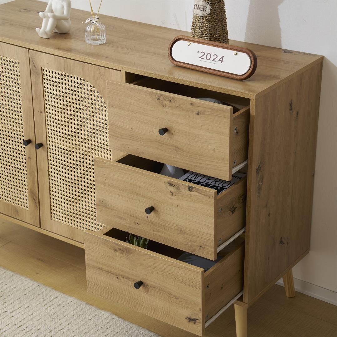 激安！キャビネット大容量 収納棚 リビング 収納 ローボード NATURAL