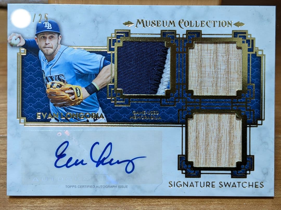 EVAN LONGORIA TOPPS 自筆サイン GAME USED パッチ