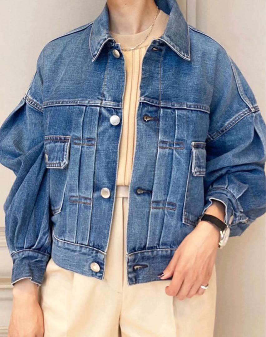 【新品未使用タグ付】HYKE バルーンスリーブデニムジャケット サイズ1