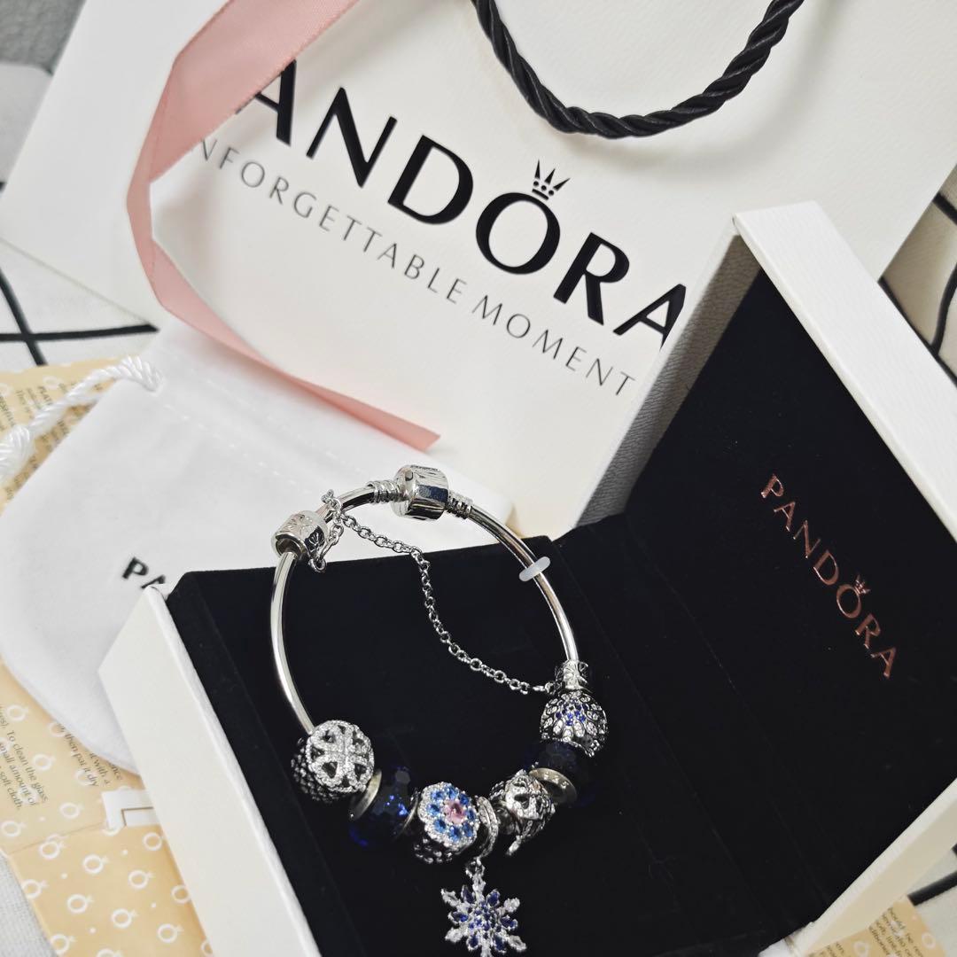 [PANDORA ]19cm. 925.シルバー チャーム付きブレスレット
