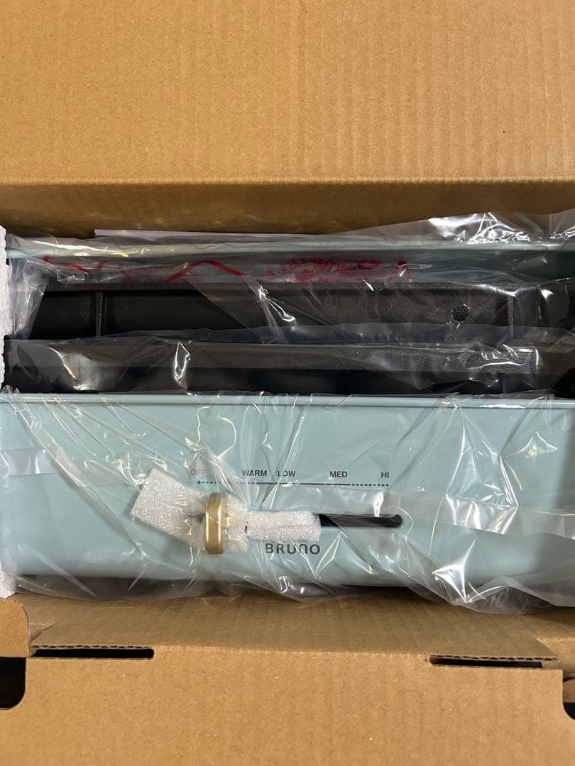 新品未使用BRUNO ホットプレート グランデサイズ ブルーグレーレシピ本付き