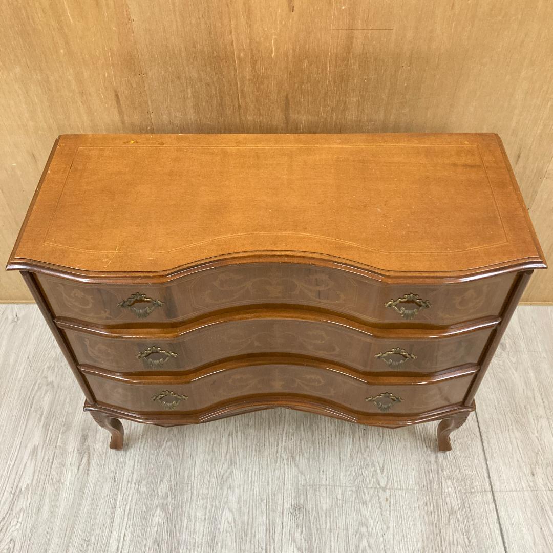 イタリア　象嵌　３段チェスト　猫足　クラシック