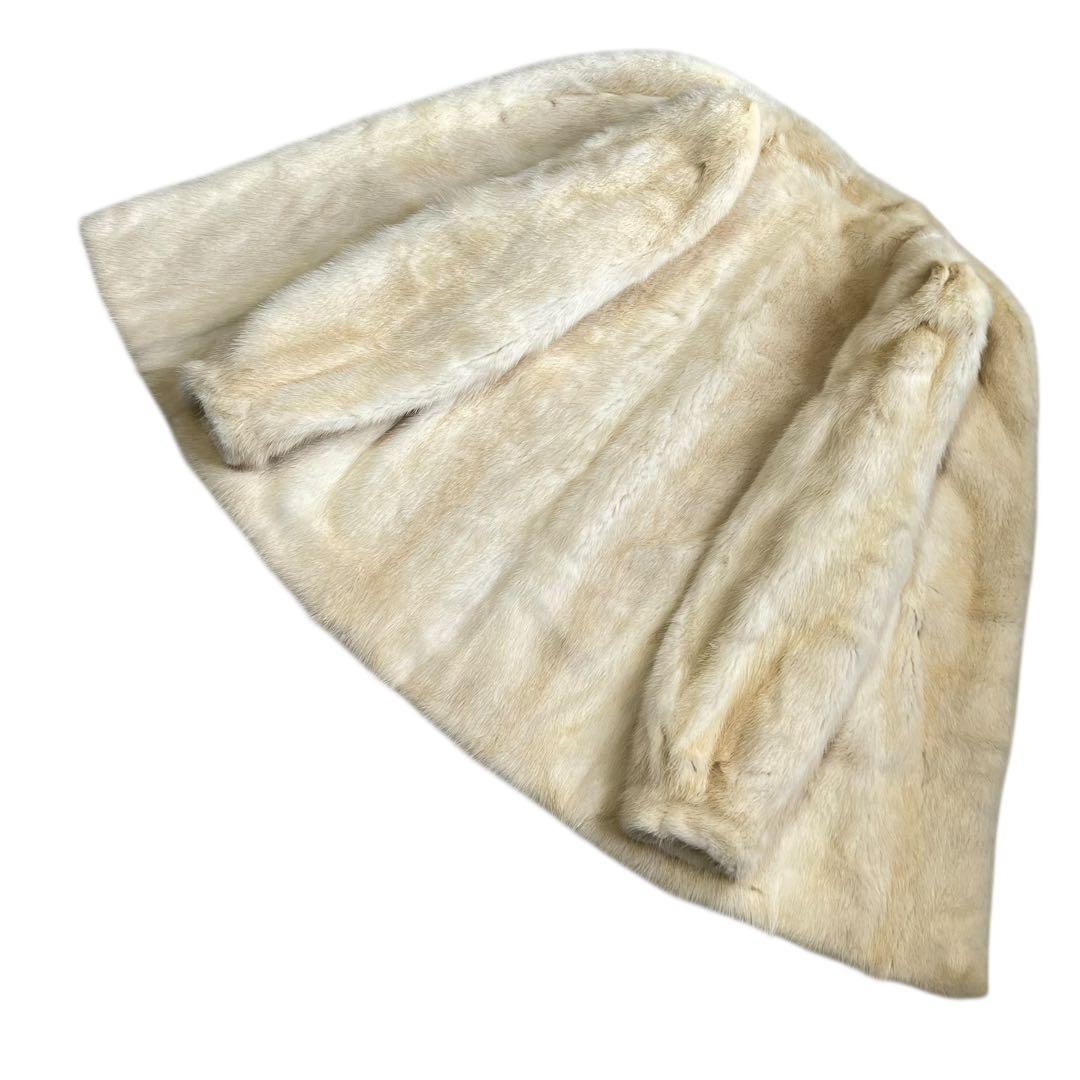 美品 エンバ パールミンク リアルファーコート 毛皮 Mサイズ相当