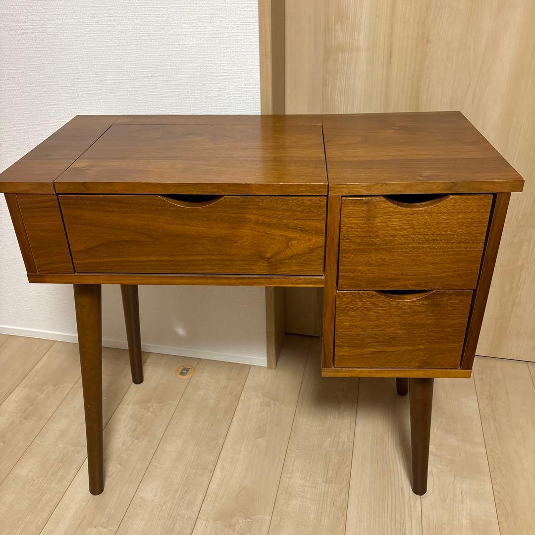 ノーチェ　NOCE ブラウン木製ドレッサー 引き出し2つ