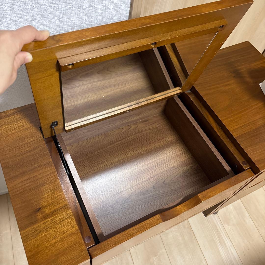 ノーチェ　NOCE ブラウン木製ドレッサー 引き出し2つ