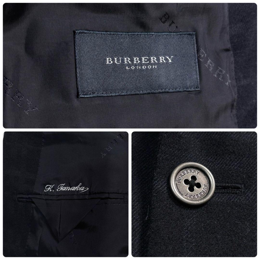 美品 バーバリーロンドン XL アンゴラ混 黒ノバチェック メタル ジャケット