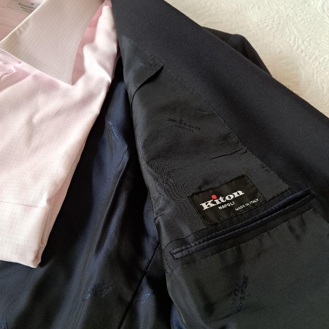 Kiton NAPOLI ネイビー ビジネススーツ57