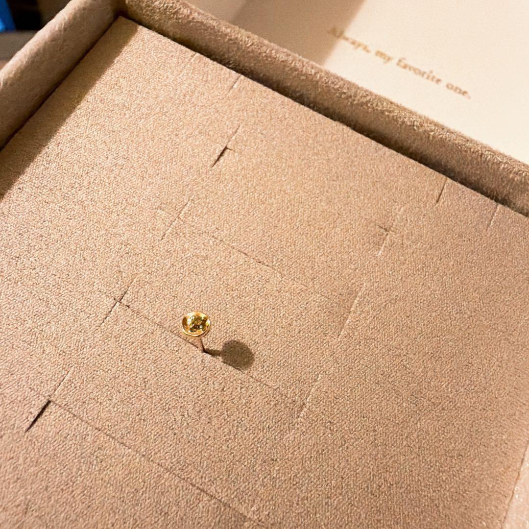 ete エテ K18YG ピース ブラウンダイヤモンド サークル ピアス