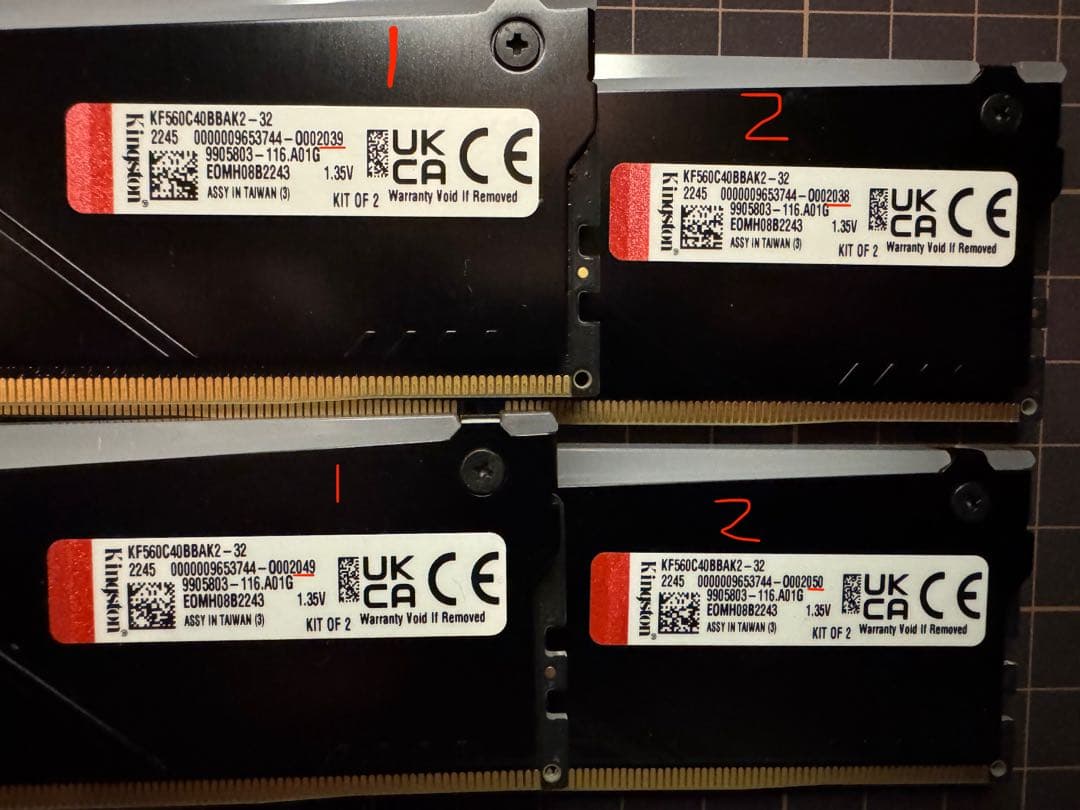 メモリー DDR5-6000 64GB (16GB x 4) Kingston fury