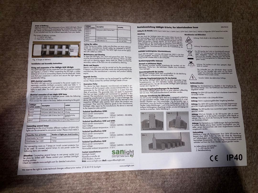 植物育成LED SANlight Q4WL 165W
