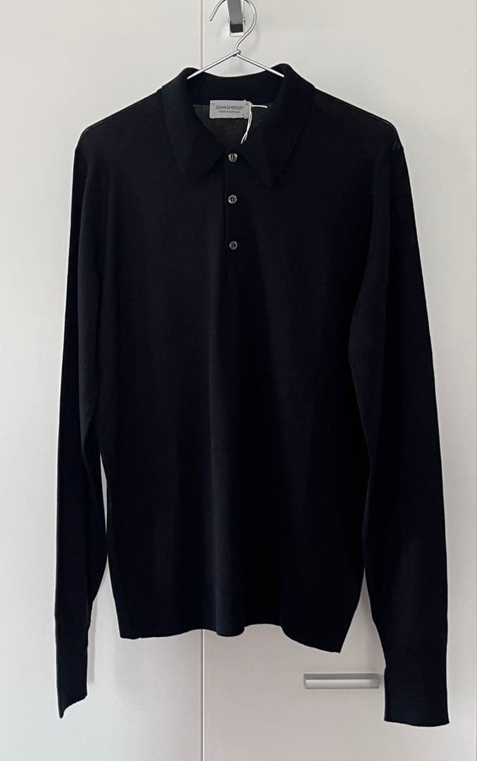 【新品】JOHN SMEDLEY DORSET メリノウールポロ ブラック系　L