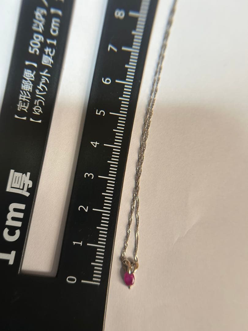 プラチナ850ネックレス ピンク宝石 約40cm
